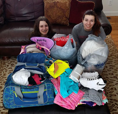 Bridget & Kiera collected clothing, shoes and bags, of their own and from friends, to donate to The Guild of St. Agnes - Spring 2015.